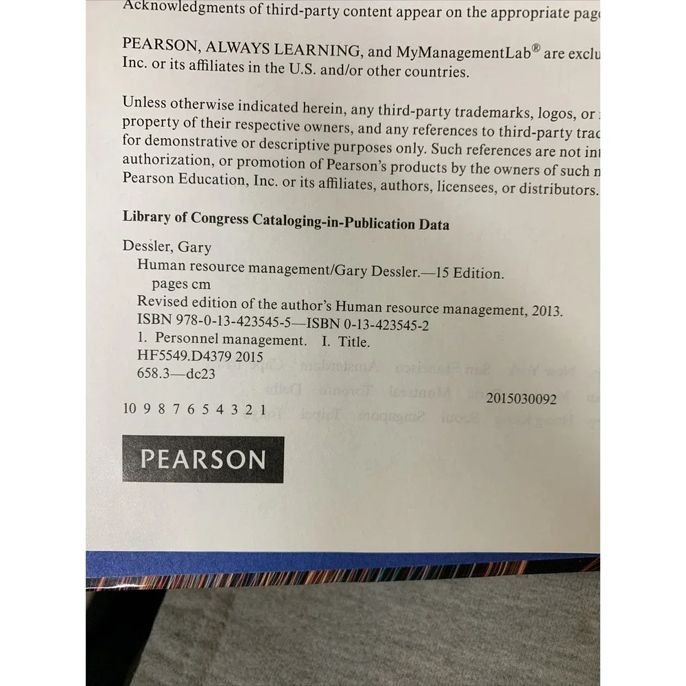 Human Resource Management, Dessler, Gary. Hardcover, Instructor's Review Copy